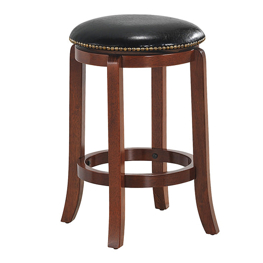 Tabouret de bar pivotant rembourré en cuir Bistro