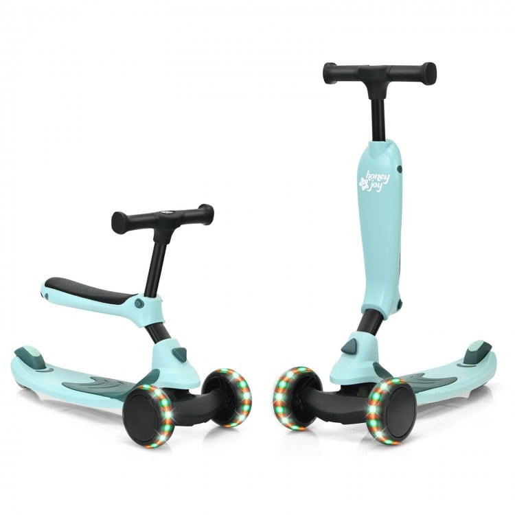 Trottinette 2 en 1 pour enfants avec roues clignotantes pour filles et garçons de 1,5 à 6 ans