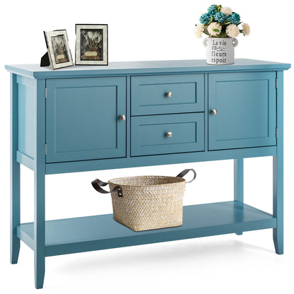 Wooden Sideboard Buffet Console Table  with Drawers and Storage