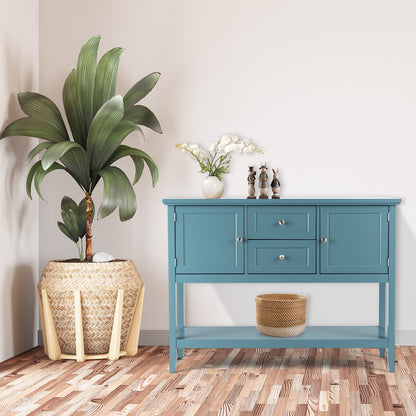 Buffet console en bois avec tiroirs et rangement