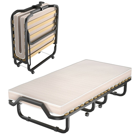 Lit d'appoint pliant de 79 x 36 pouces avec matelas en mousse à mémoire de forme