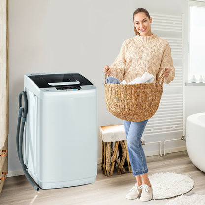 8.8 lbs Portable Full-Automatic Laundry Washing Machine with Drain Pump