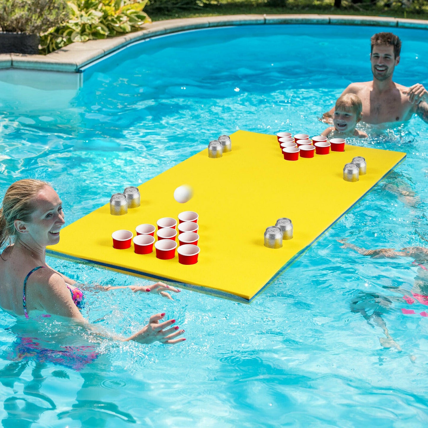 5.5 Feet x 35.5 inch 3-Layer Multi-Purpose Floating Beer Pong Table