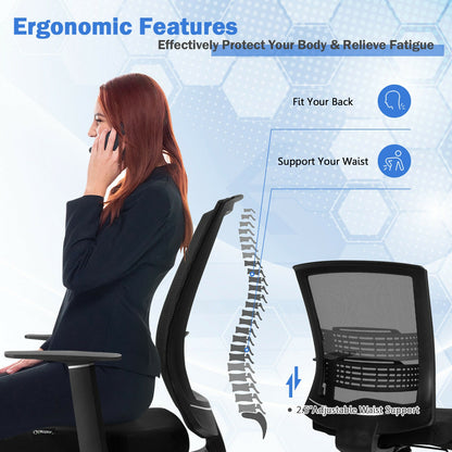 Adjustable Mid Back Mesh Office Chair with Lumbar Support