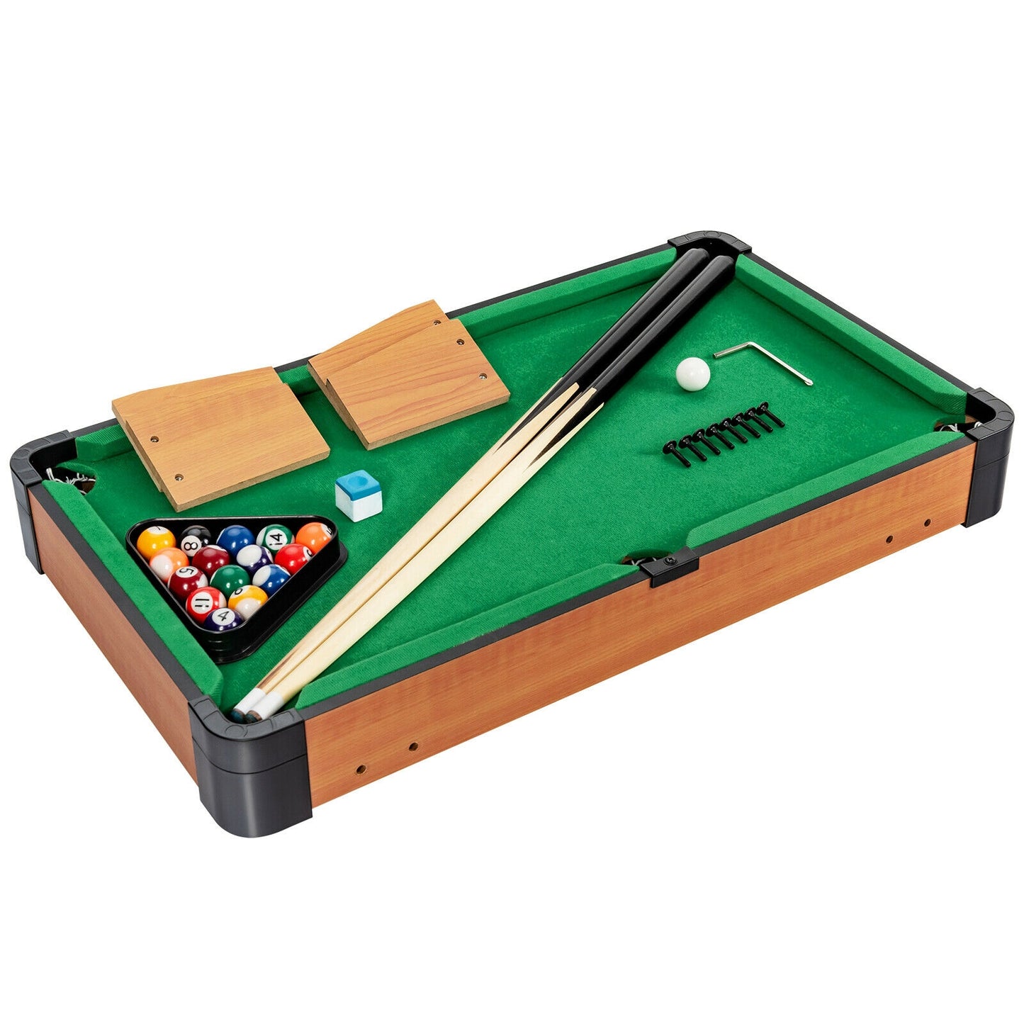 24” Mini Tabletop Pool Table Set Indoor Billiards Table with Accessories