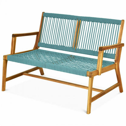 Banc de jardin en bois d'acacia pour 2 personnes pour balcon et terrasse