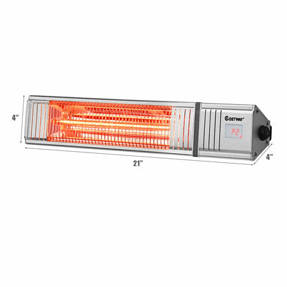 Chauffage de terrasse infrarouge 1500 W avec télécommande et minuterie 24 h pour intérieur et extérieur