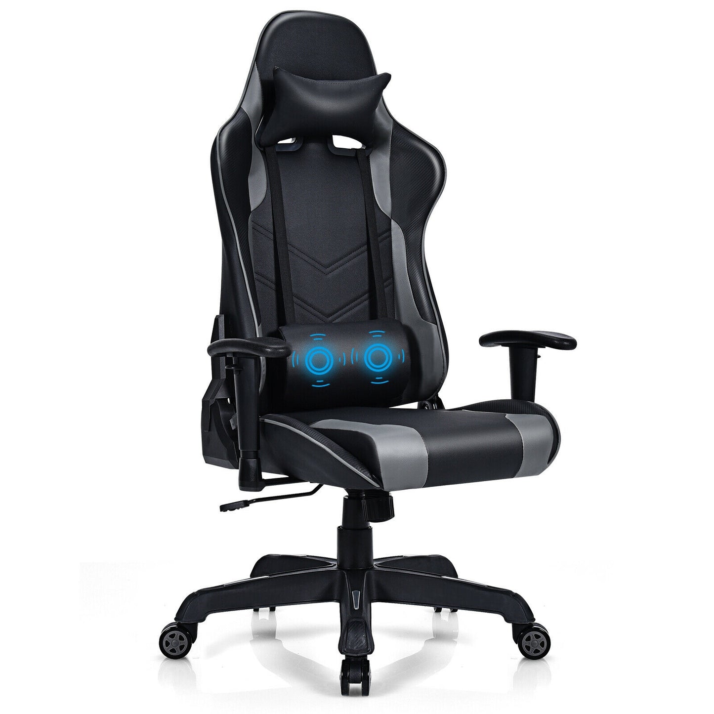 Massage Gaming Recliner  with Lumbar Support-Black