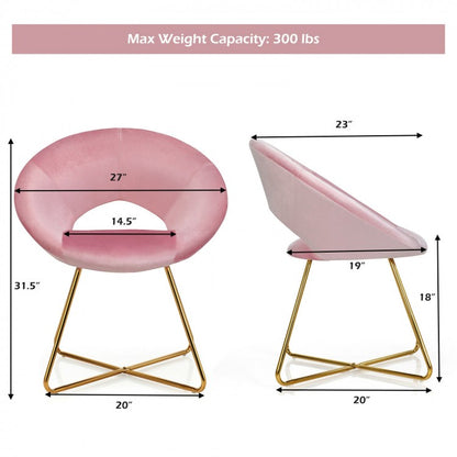 Chaise de salle à manger moderne en velours avec pieds en métal doré et coussin moelleux