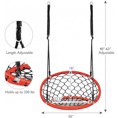 Net Hanging Swing Chair with Adjustable Hanging Ropes