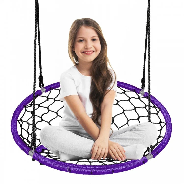 Net Hanging Swing Chair with Adjustable Hanging Ropes