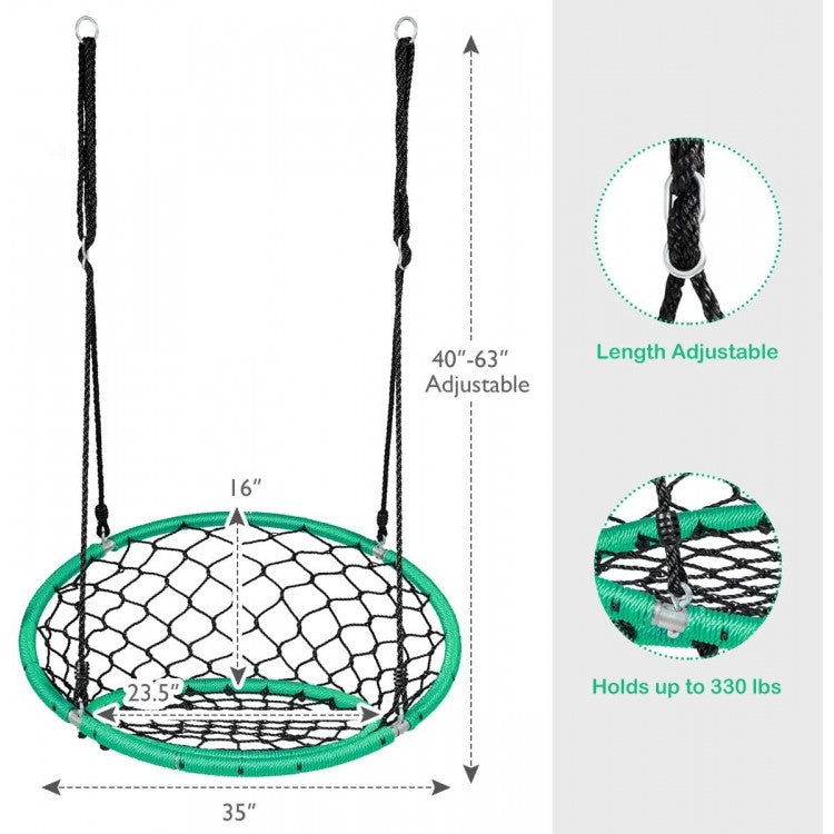 Net Hanging Swing Chair with Adjustable Hanging Ropes