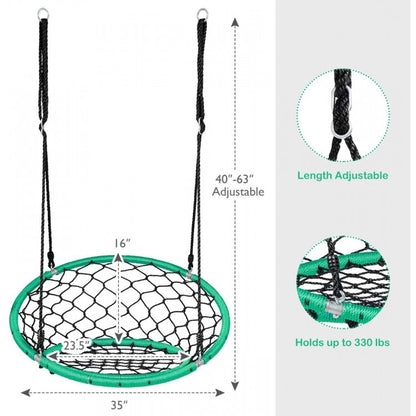 Net Hanging Swing Chair with Adjustable Hanging Ropes