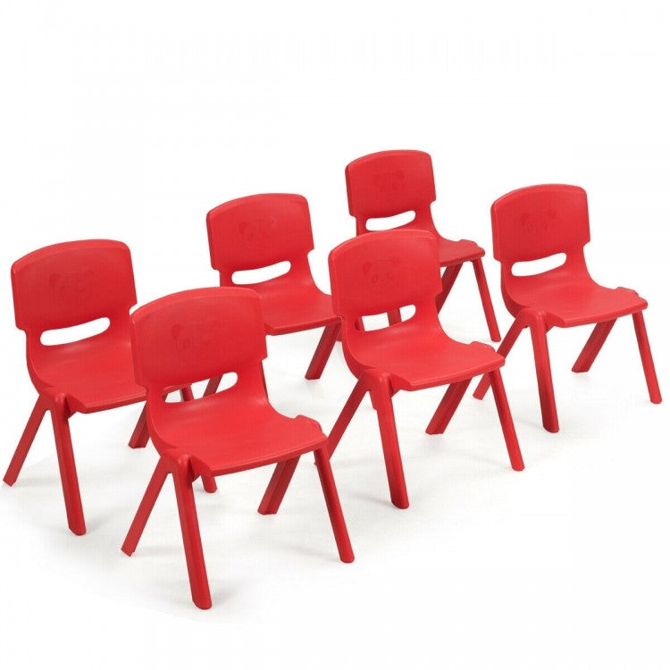 Lot de 4 chaises de classe empilables en plastique pour enfants