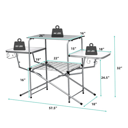 Foldable Outdoor BBQ Table Grilling Stand