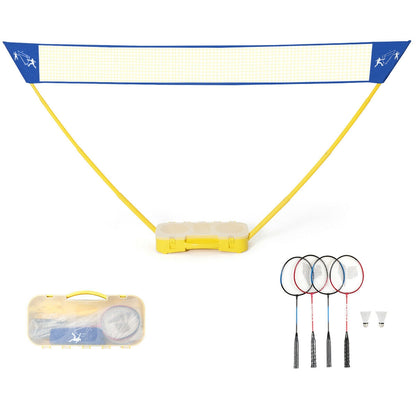 Ensemble de badminton portable Filet de tennis pliable pour badminton et volley-ball