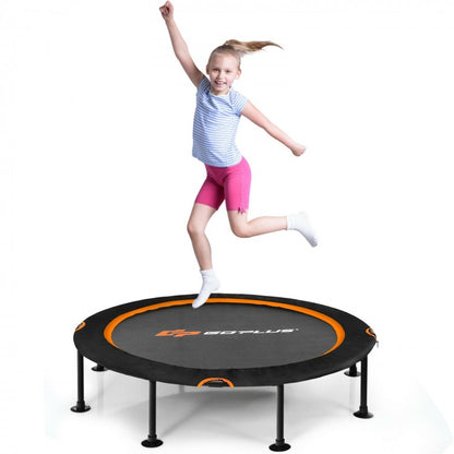 47 Inch Folding Trampoline Fitness Exercise Rebound with Safety Pad Kids and Adults