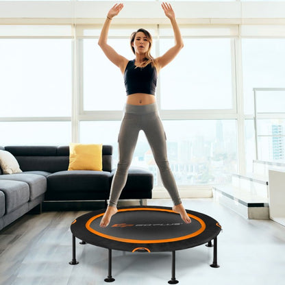 Trampoline pliable de 47 pouces pour exercices de fitness et de rebond avec coussin de sécurité pour enfants et adultes