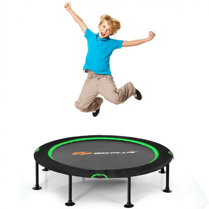 47 Inch Folding Trampoline Fitness Exercise Rebound with Safety Pad Kids and Adults