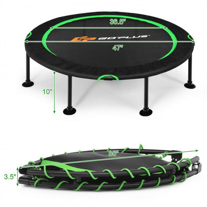 Trampoline pliable de 47 pouces pour exercices de fitness et de rebond avec coussin de sécurité pour enfants et adultes