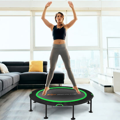 47 Inch Folding Trampoline Fitness Exercise Rebound with Safety Pad Kids and Adults