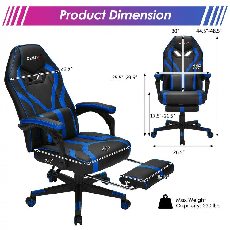 Fauteuil de massage inclinable pour jeux informatiques avec repose-pieds