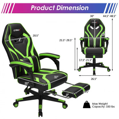 Fauteuil de massage inclinable pour jeux informatiques avec repose-pieds