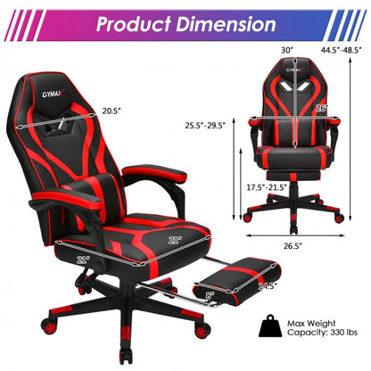 Fauteuil de massage inclinable pour jeux informatiques avec repose-pieds