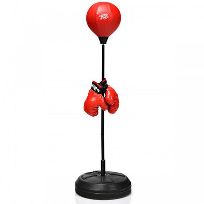 Adjustable Height Punching Bag with Stand Plus Boxing Gloves for Both Adults and Kids