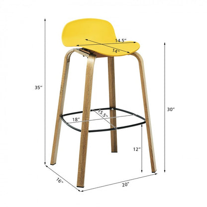 Lot de 2 tabourets de bar modernes avec dossier bas et pieds en métal