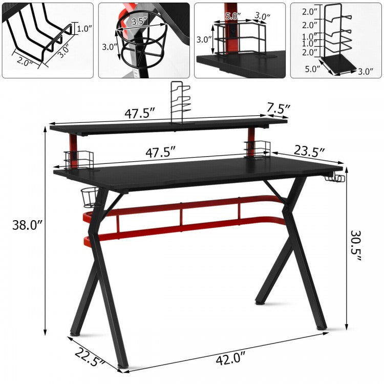 Bureau de rangement multifonctionnel pour ordinateur de jeu