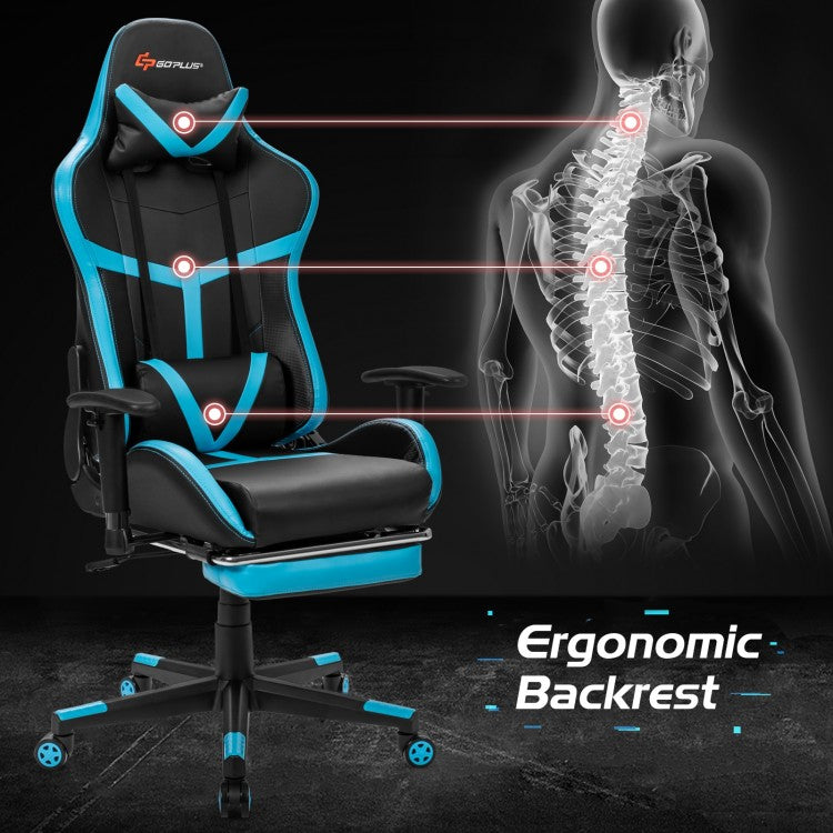 Reclining Racing Chair with Lumbar Support Footrest