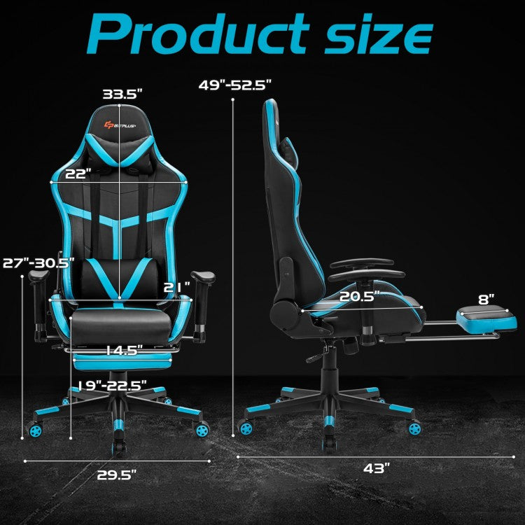 Fauteuil de course inclinable avec repose-pieds pour soutien lombaire