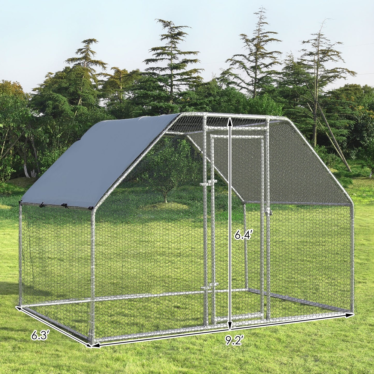 9.5 x 6.5 Feet Large Walk In Chicken Run Cage