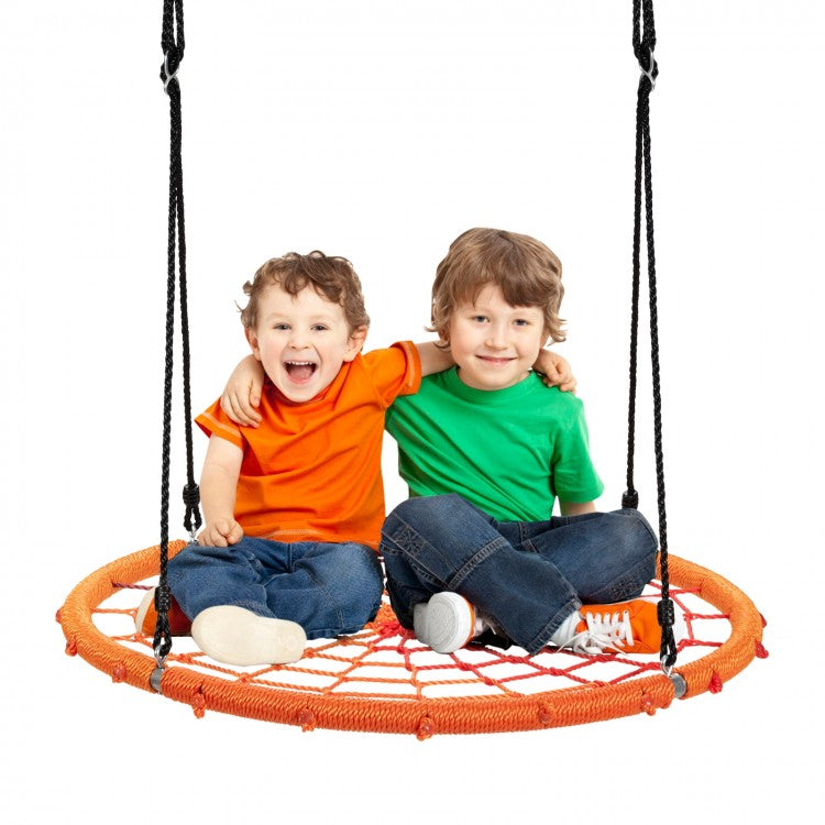 40 Inch Spider Web Tree Swing Kids Outdoor Play Set with Adjustable Ropes