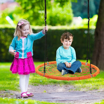 40 Inch Spider Web Tree Swing Kids Outdoor Play Set with Adjustable Ropes