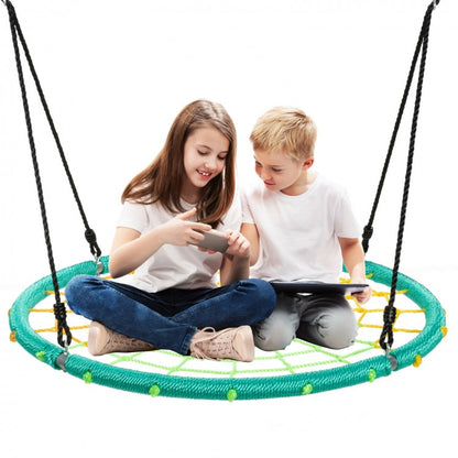 40 Inch Spider Web Tree Swing Kids Outdoor Play Set with Adjustable Ropes