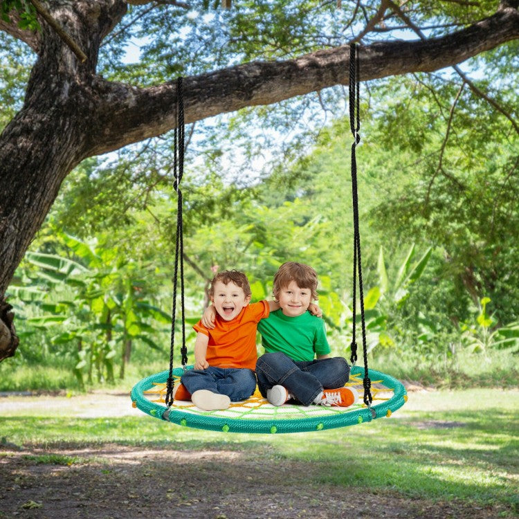 40 Inch Spider Web Tree Swing Kids Outdoor Play Set with Adjustable Ropes