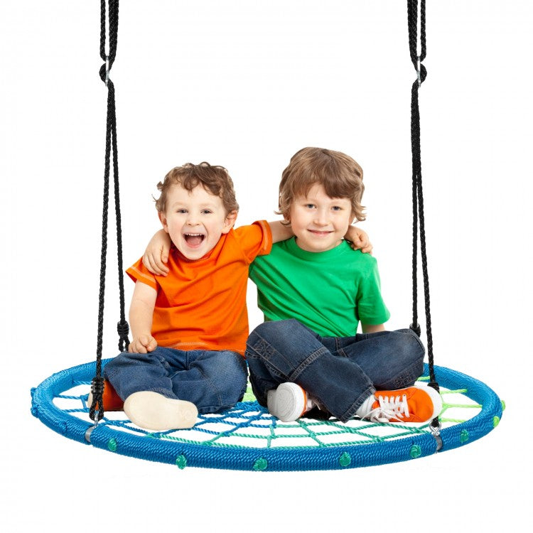 40 Inch Spider Web Tree Swing Kids Outdoor Play Set with Adjustable Ropes