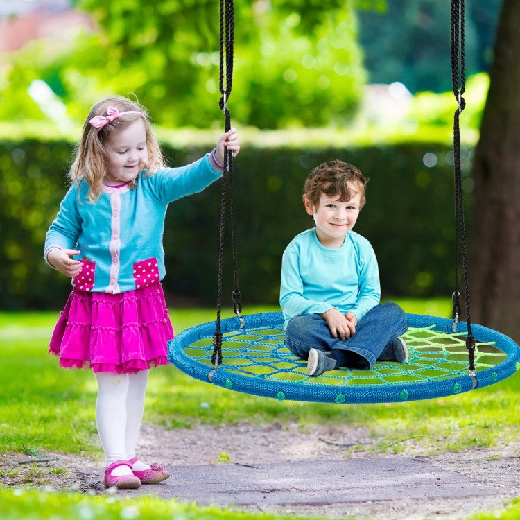 40 Inch Spider Web Tree Swing Kids Outdoor Play Set with Adjustable Ropes