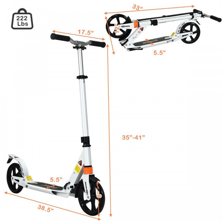 Folding Aluminium Adjustable Kick Scooter with Shoulder Strap