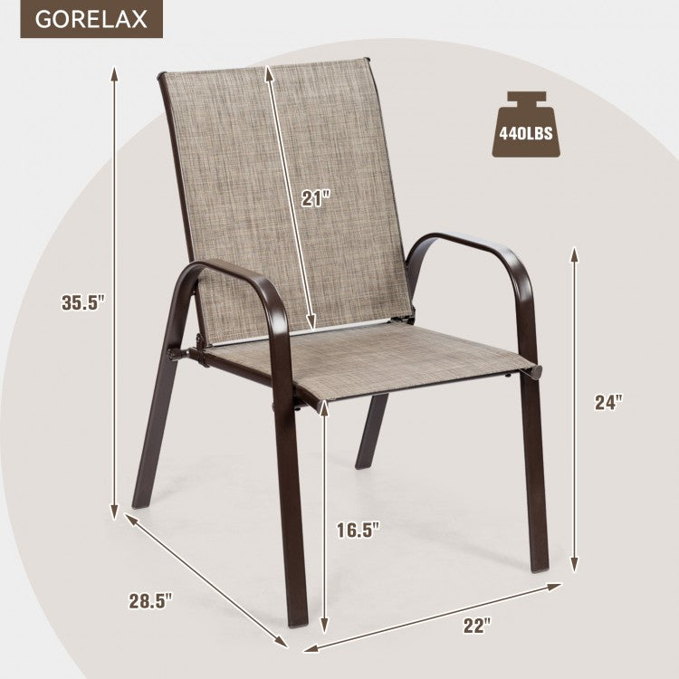 Chaise de salle à manger d'extérieur 2 pièces avec accoudoir