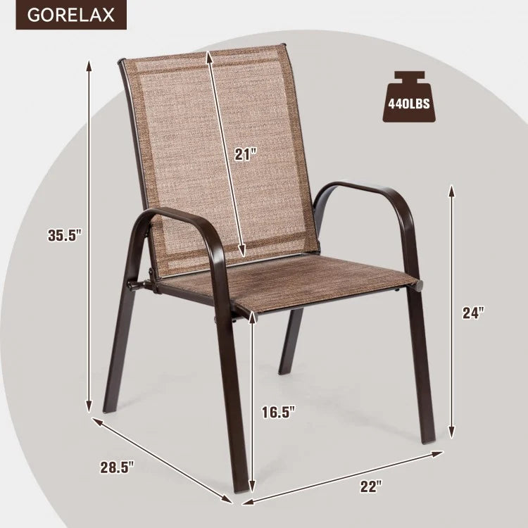 Chaise de salle à manger d'extérieur 2 pièces avec accoudoir