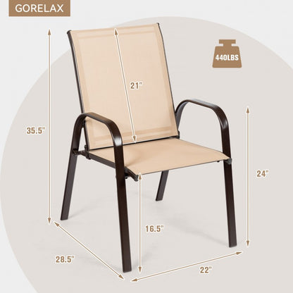 Chaise de salle à manger d'extérieur 2 pièces avec accoudoir