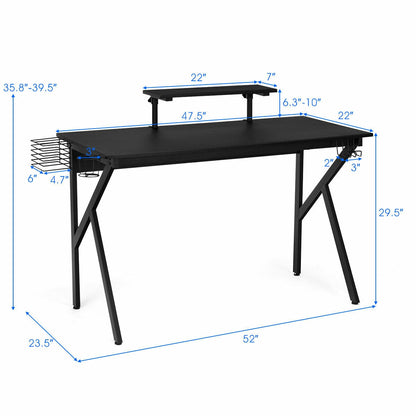 Gaming Desk Computer Desk with Cup Holder and Headphone Hook