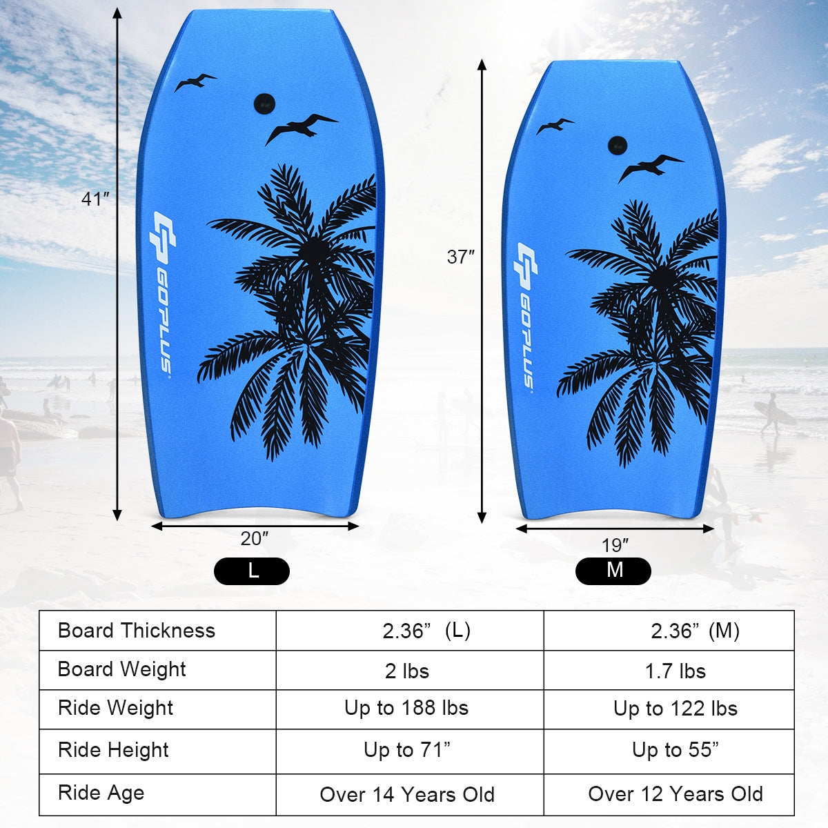 Bodyboard super léger avec leash EPS Core Boarding-L