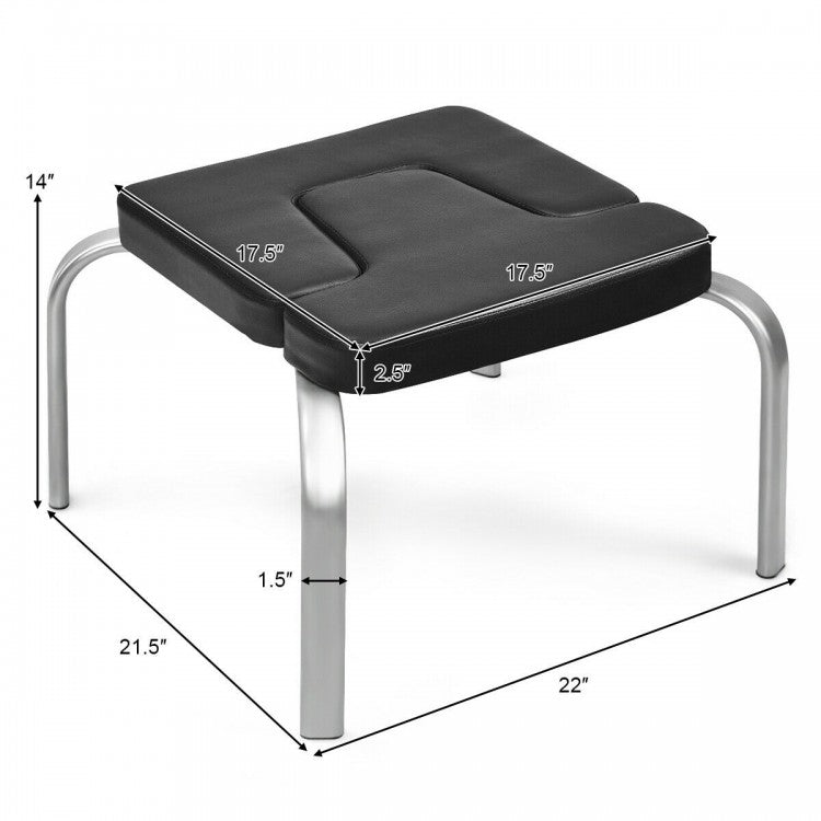 Banc de yoga en fer avec coussinets en PVC pour salle de sport familiale - Noir