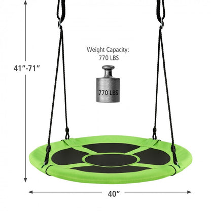 40 Inch 770 lbs Flying Saucer Tree Swing Kids Gift with 2 Tree Hanging Straps