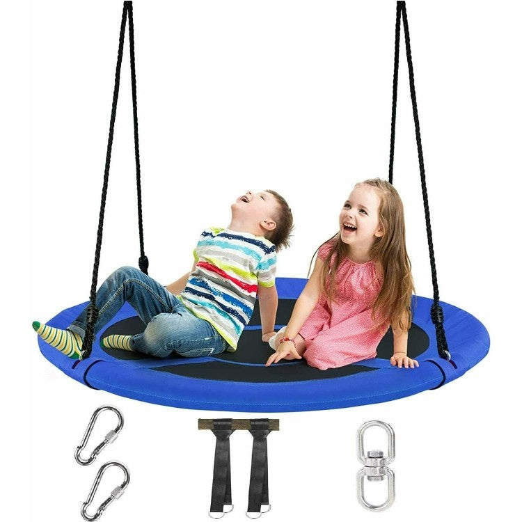 40 Inch 770 lbs Flying Saucer Tree Swing Kids Gift with 2 Tree Hanging Straps