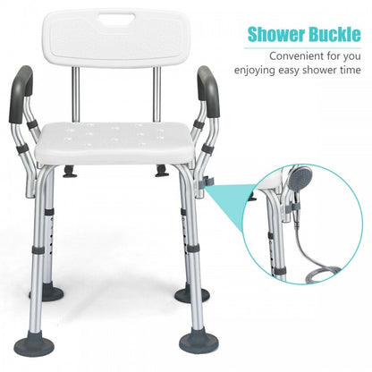 Shower Chair Spa Bathtub with Removable Armrests and Back